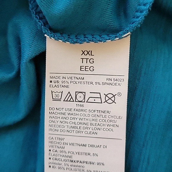 Old Navy Active Breathe On Teal Cropped Workout Top - Size XXL - Picture 7 of 7